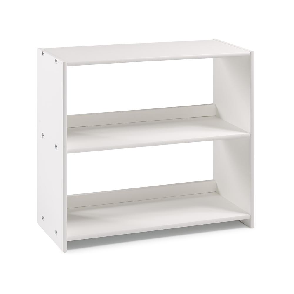 Louver Low Loft Small Bookcase White. Picture 1