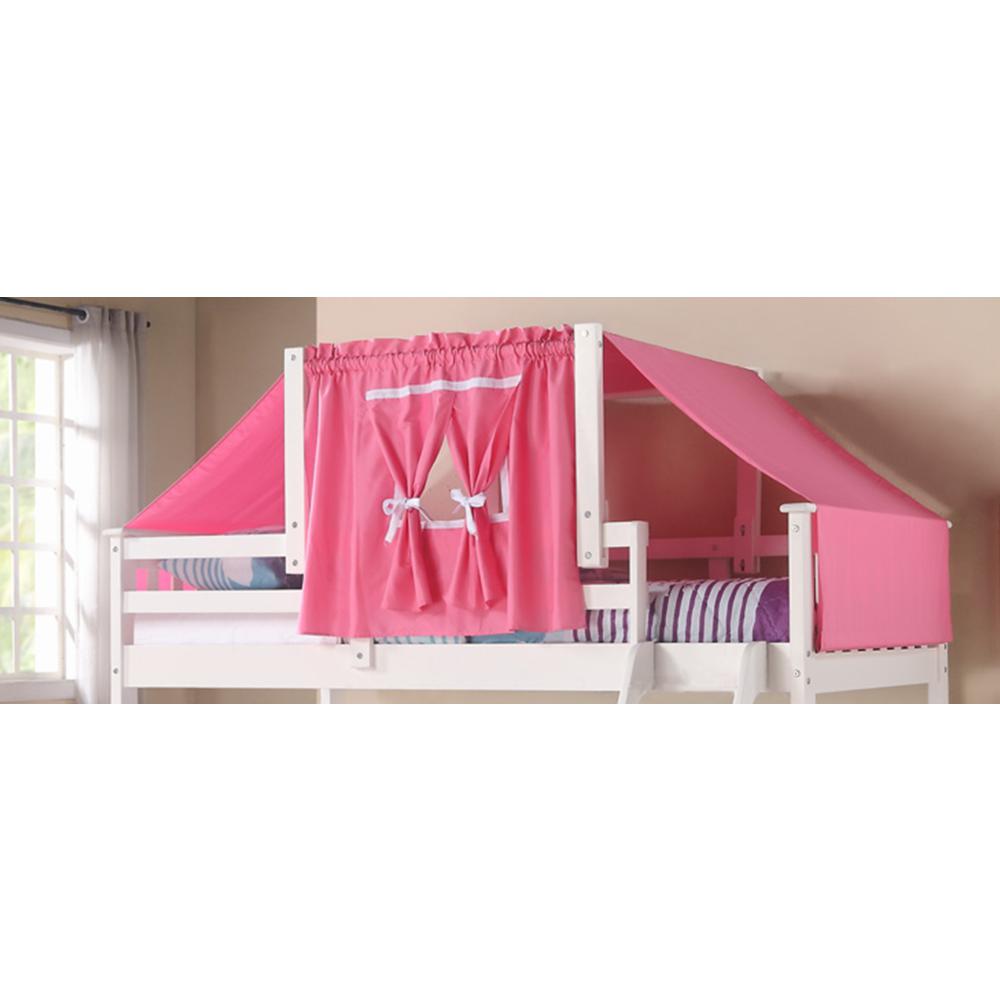Bunk Bed Pink Tent Kit White. Picture 1
