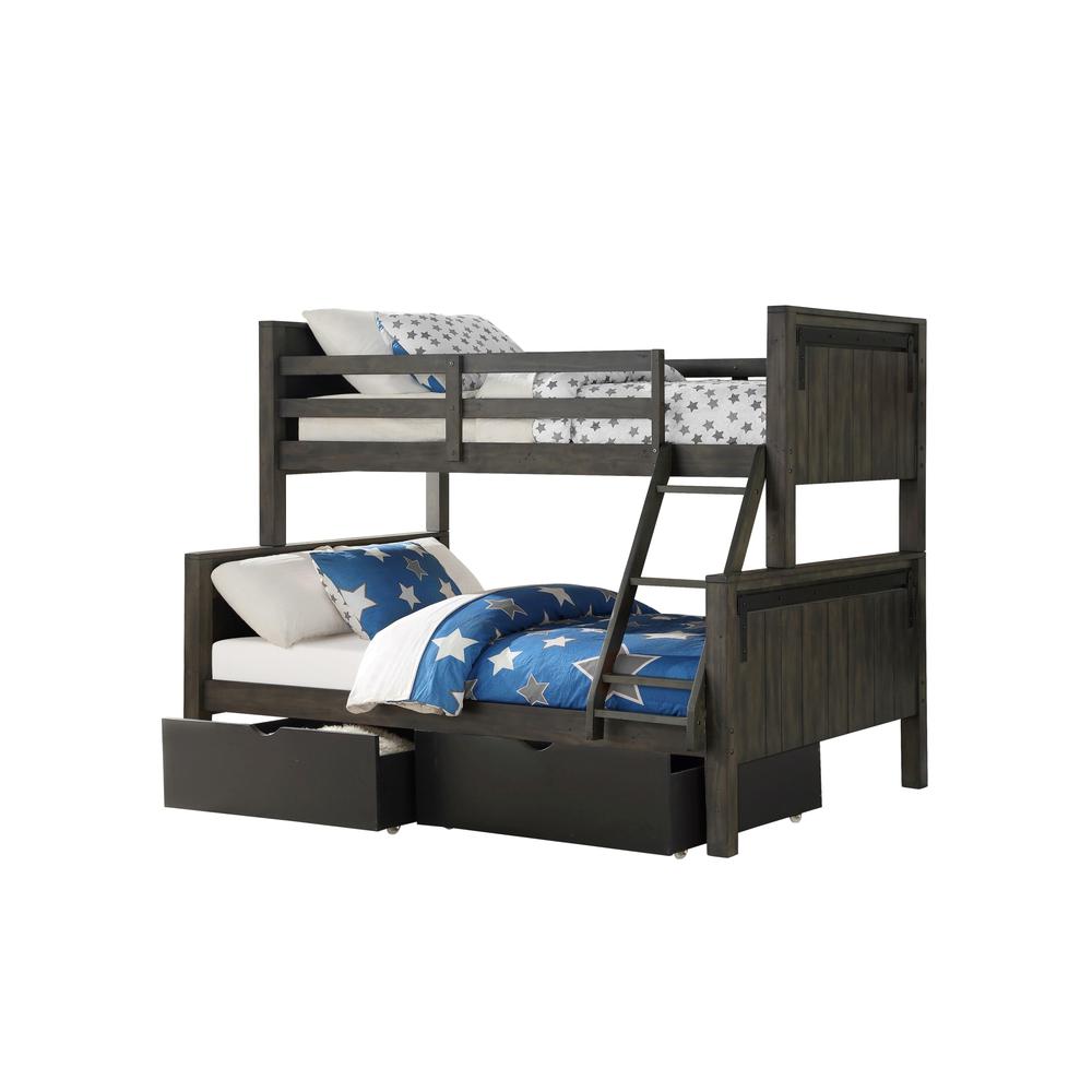Twin/Full Barn Style Bunkbed W/Dual Under Bed Drawers. The main picture.