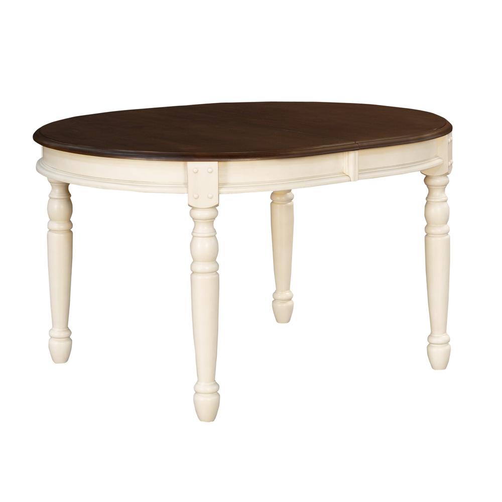 British Isles 52" - 76" Oval Leaf Table , Chalk Finish. Picture 1