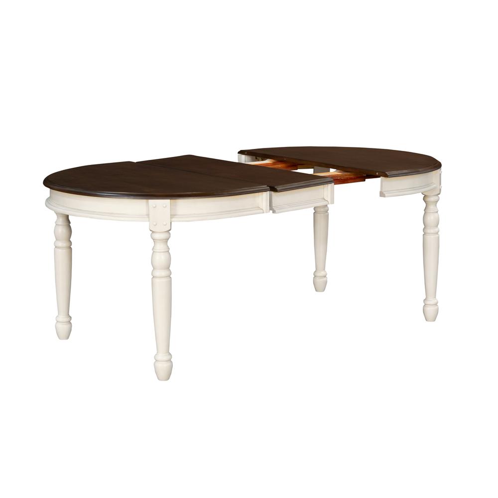 British Isles 52" - 76" Oval Leaf Table , Chalk Finish. Picture 2