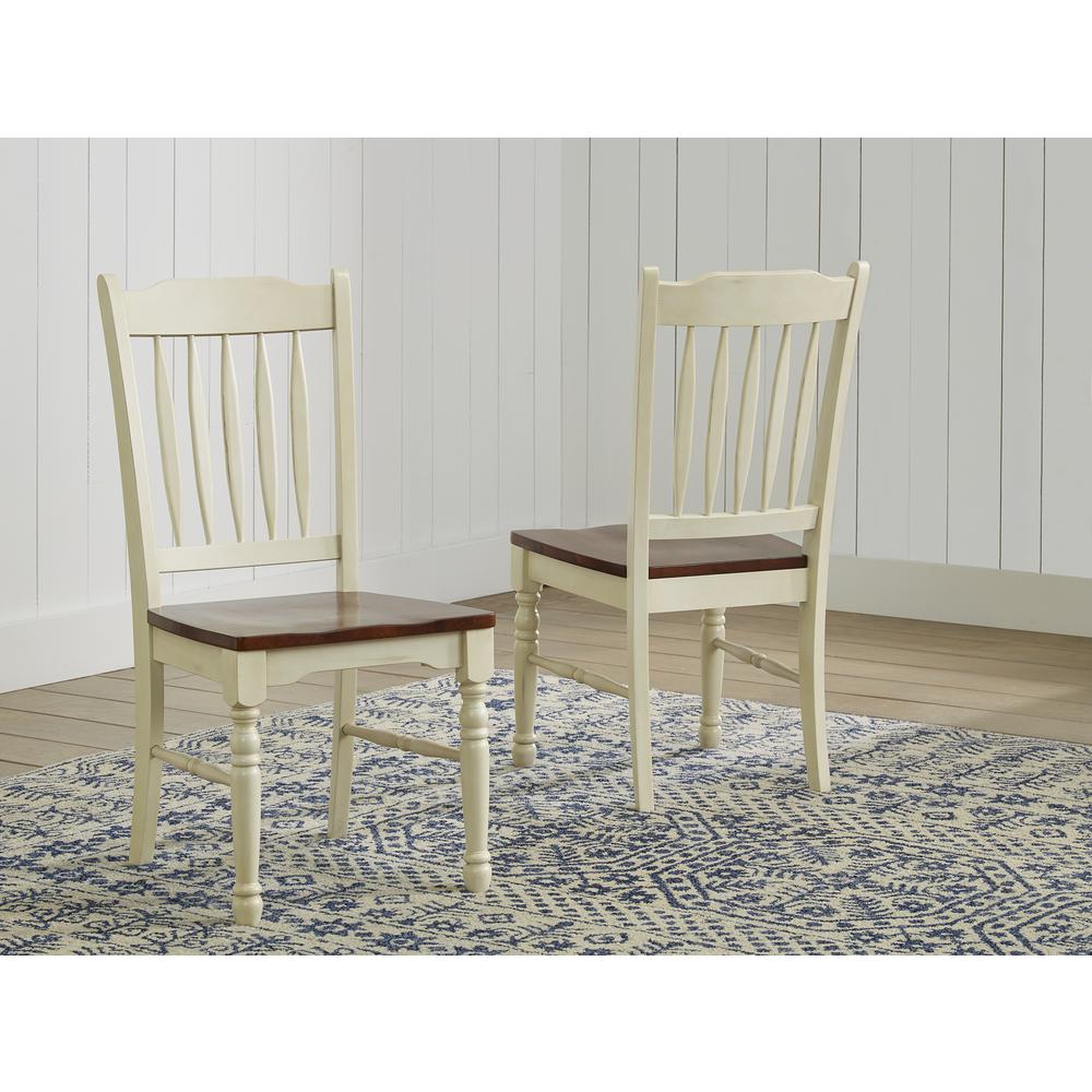 Merlot-Buttermilk Slatback Dining Chair (Set of 2), Belen Kox. Picture 1