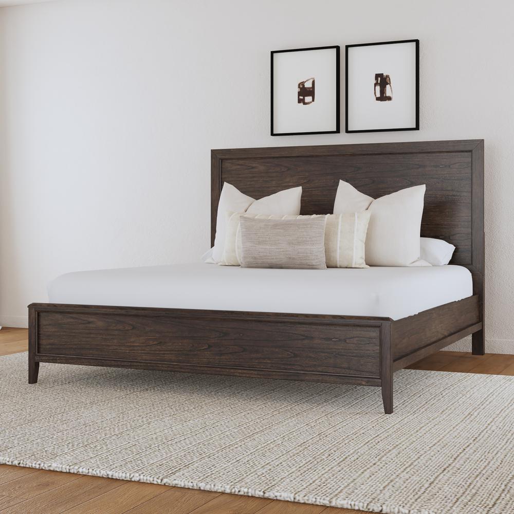Bryson King Panel Bed, Grey Brown Finish. Picture 1