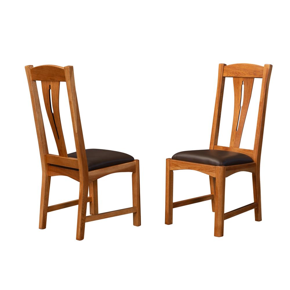 Amber Finish Solid Wood Comfort Side Chair (Set of 2), Belen Kox. Picture 1