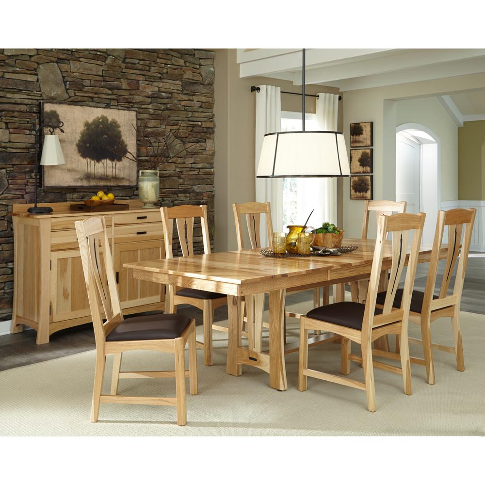 60" - 96" Trestle Table with Two (2) 18" Self-Storing Leaves, Natural Finish. Picture 7