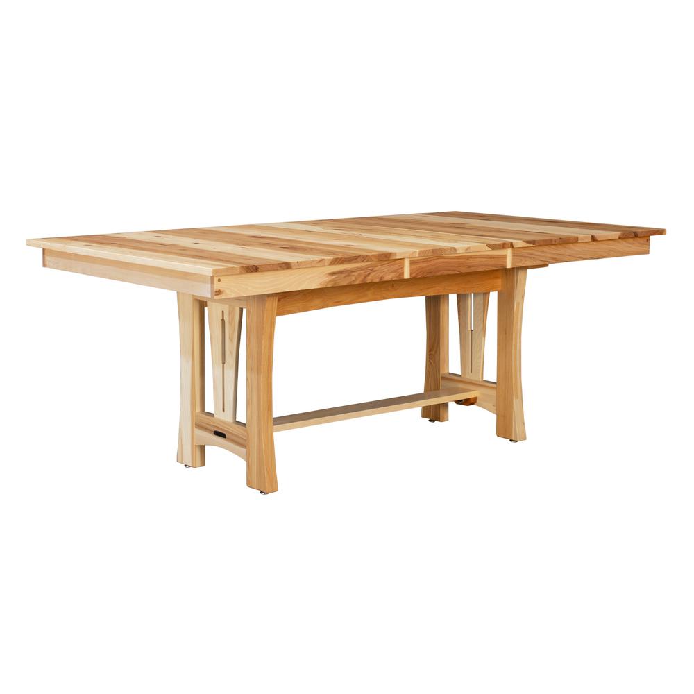 60" - 96" Trestle Table with Two (2) 18" Self-Storing Leaves, Natural Finish. Picture 3