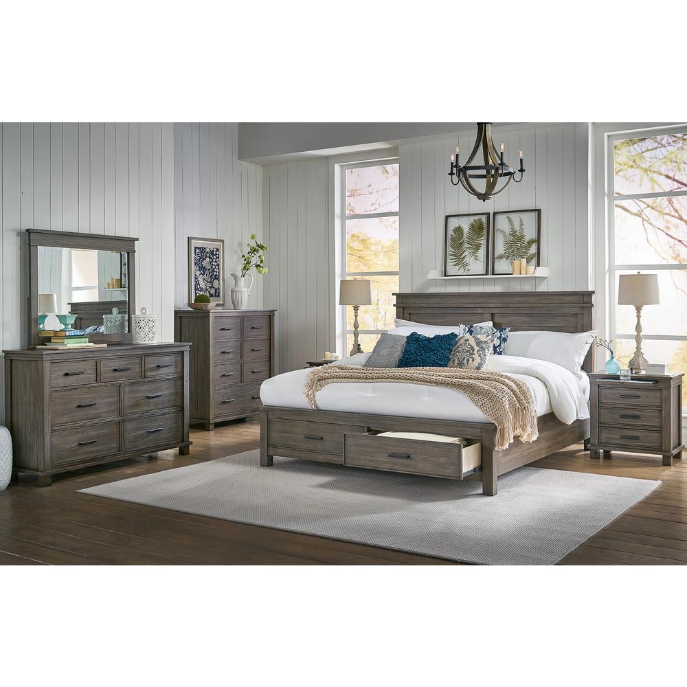 Glacier Point Queen Storage Bed, Greystone Finish. Picture 4