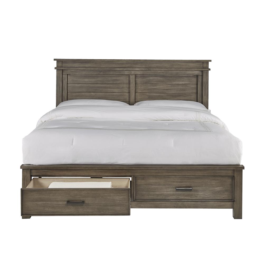 Glacier Point Queen Storage Bed, Greystone Finish. Picture 1
