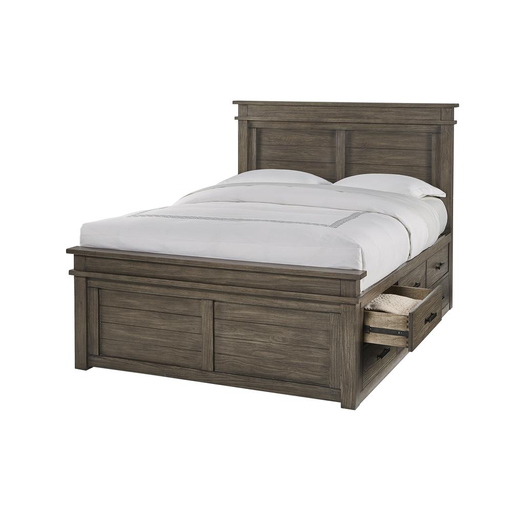 Glacier Point Queen Captains Bed, Greystone Finish. Picture 4