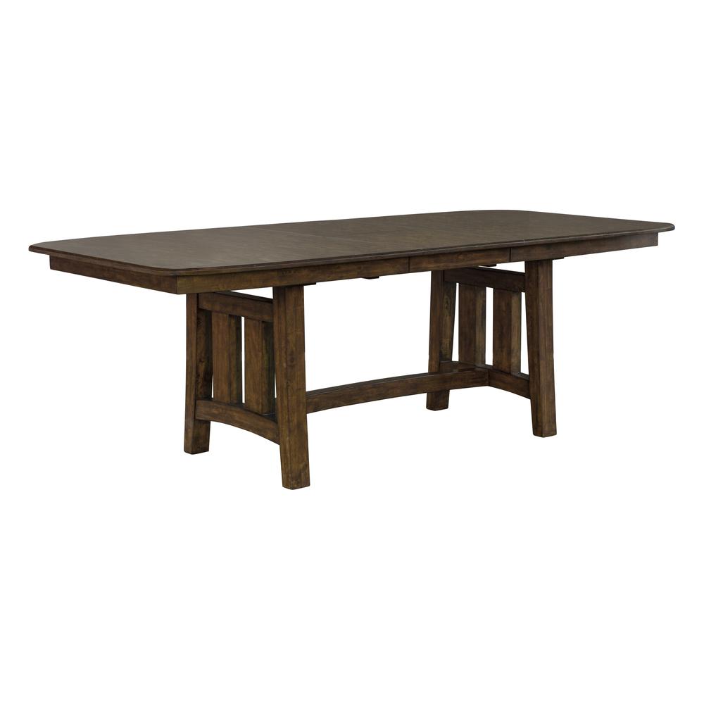 Trestle Dining Table - Solid Rubberwood, Muscavadi Brown Finish, Belen Kox. Picture 3