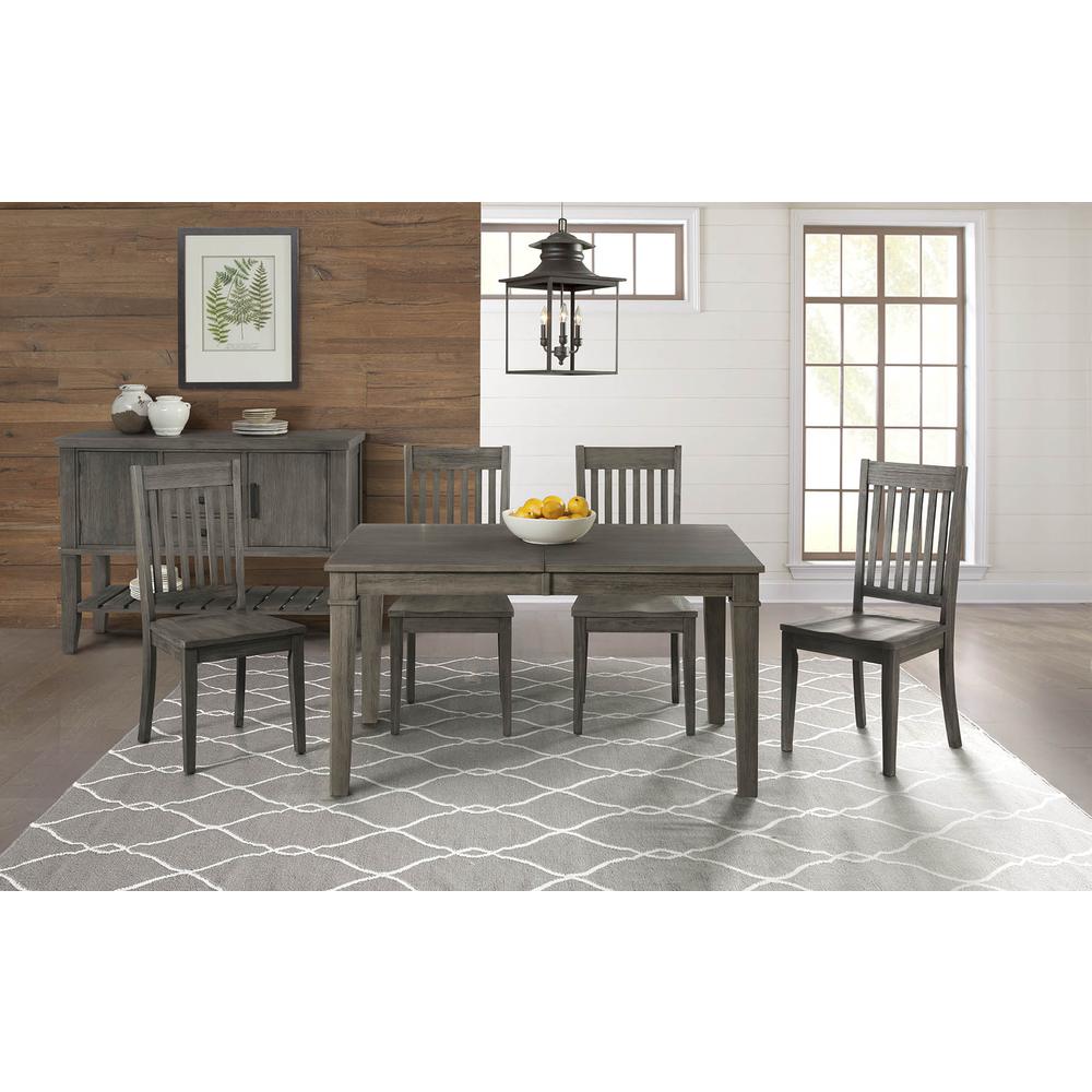 Huron 56" - 72" Leg Table with (1) 16" Leaf, Distressed Grey Finish. Picture 3
