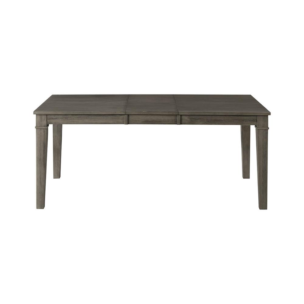 Huron 56" - 72" Leg Table with (1) 16" Leaf, Distressed Grey Finish. Picture 1