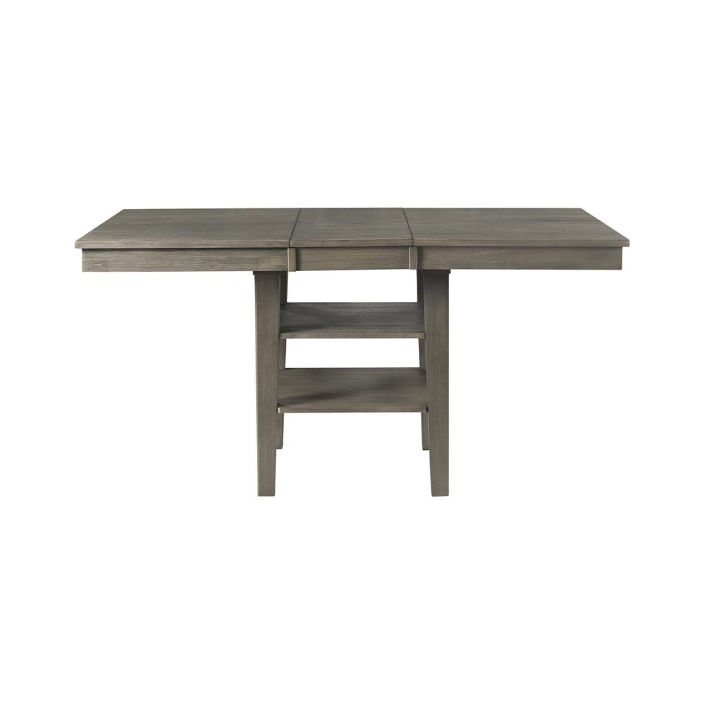 Huron 56" - 72" Gather Height Leg Table with (1) 16" Leaf - Distressed Grey Finish. Picture 1
