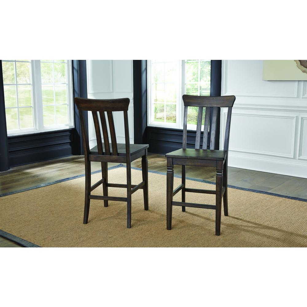 ComfortStretch Slatback Counter Height Dining Chairs - Set of 2, Belen Kox. Picture 1