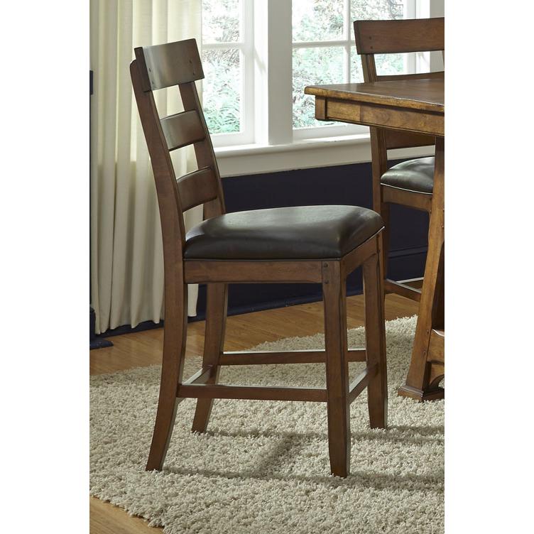 Ozark Ladderback Counter Chair with Upholstered Seat (Set of 2). Picture 2