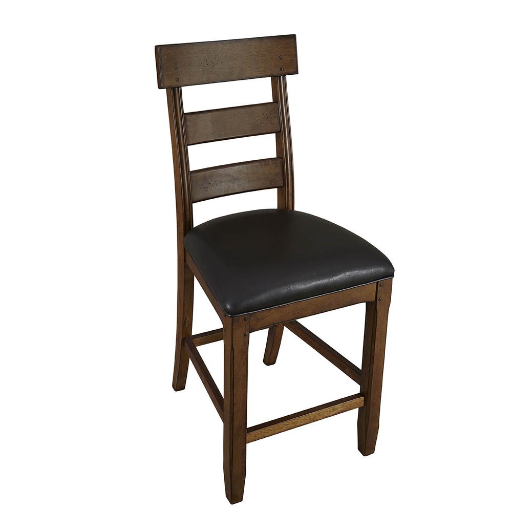 Ozark Ladderback Counter Chair, with Upholstered Seat. Picture 1