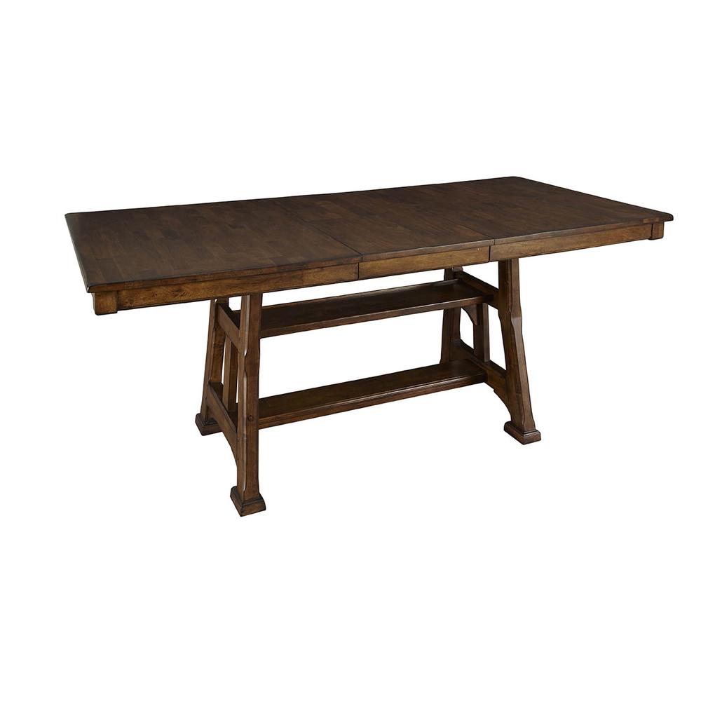 Ozark 66" - 86" Gathering Height Trestle Table with (1) 20" Butterfly Leaf. Picture 2