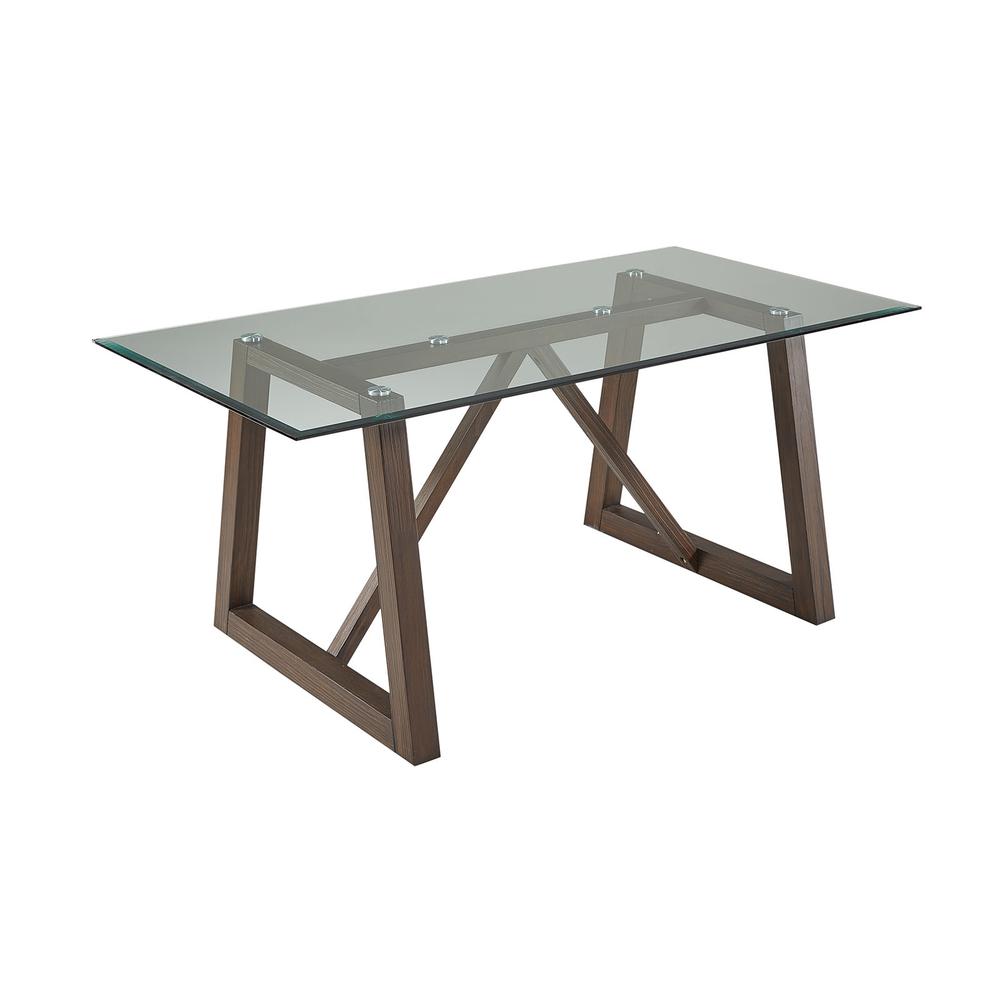 Palm Canyon 72" Glass Trestle Table. Picture 1