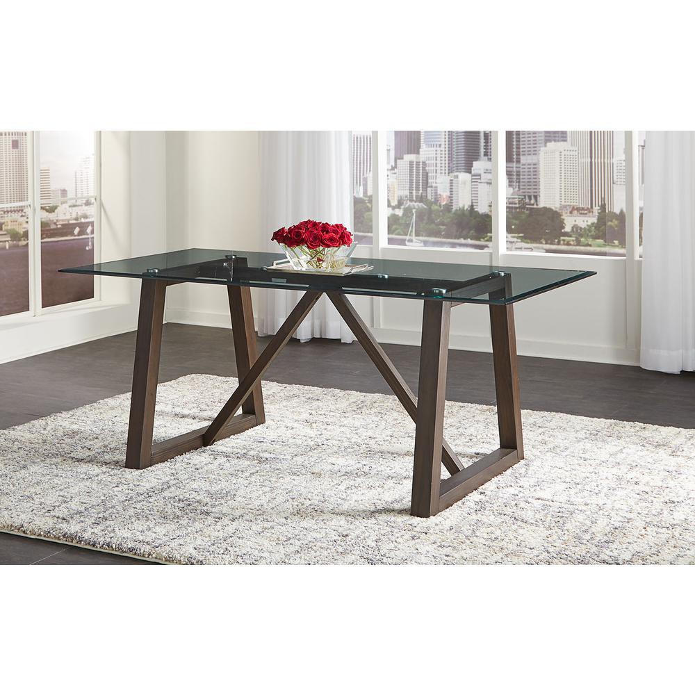Palm Canyon 72" Glass Trestle Table. Picture 2