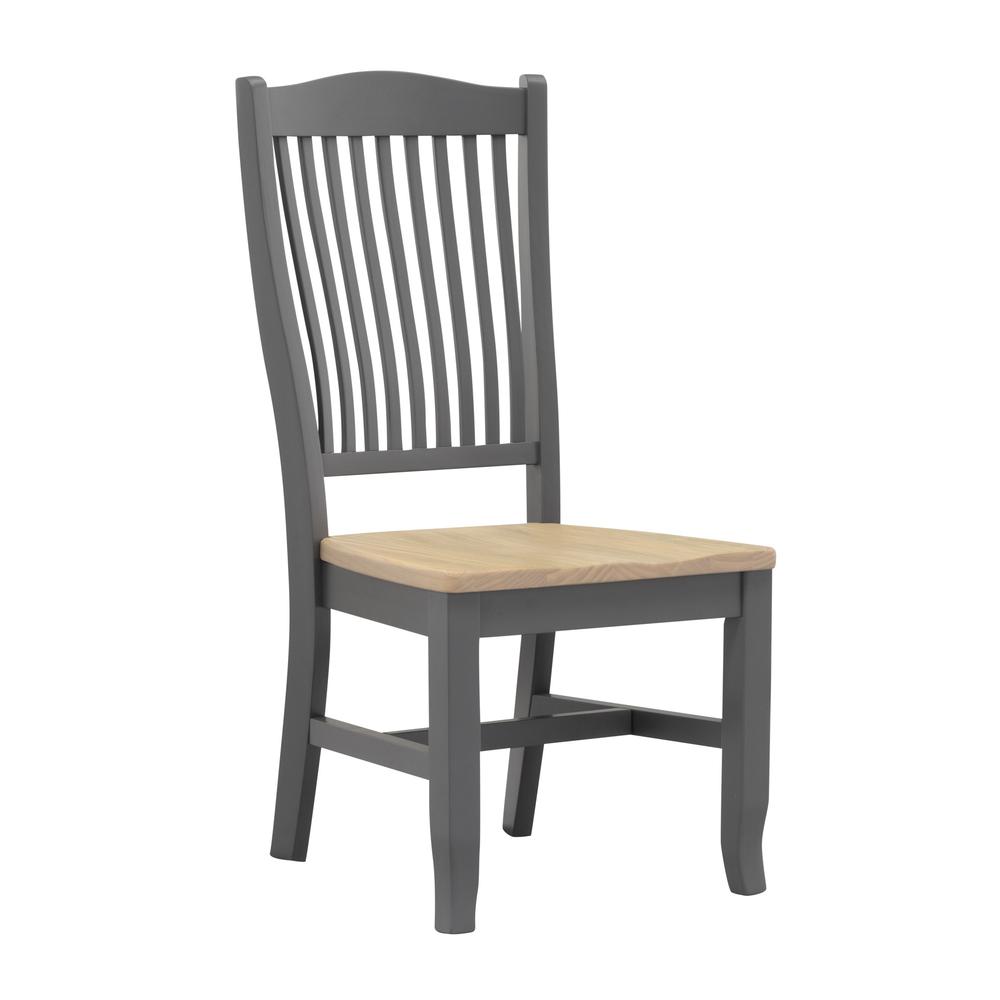 Port Townsend Slatback Side Chair with Wood Seating. Picture 1