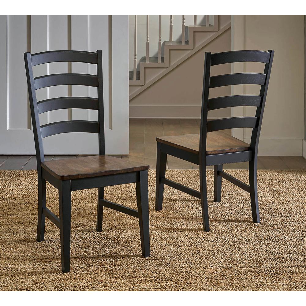 Stormy Ridge Ladderback Chair with Wood Seat (Set of 2). Picture 1