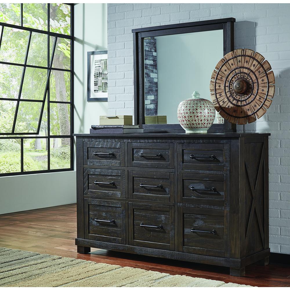Sun Valley 9-Drawer Dresser, Charcoal Finish. Picture 1