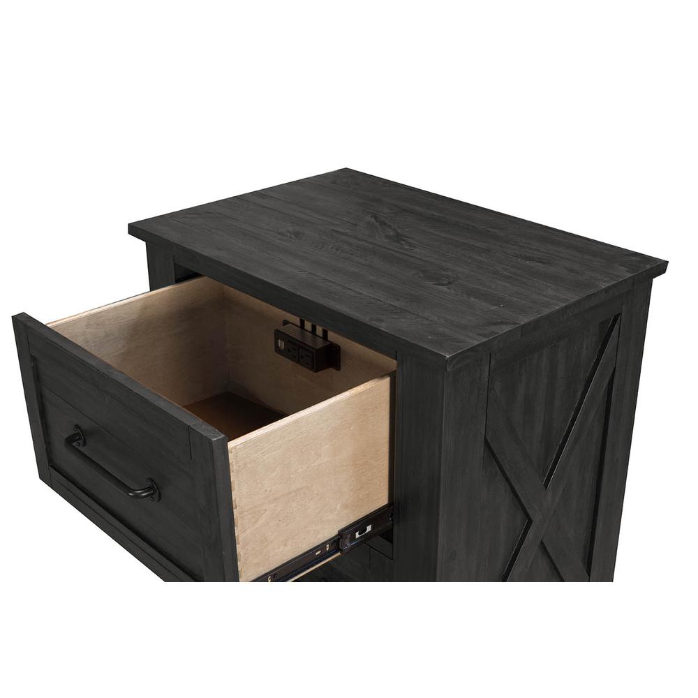 Sun Valley Nightstand, Charcoal Finish. Picture 3