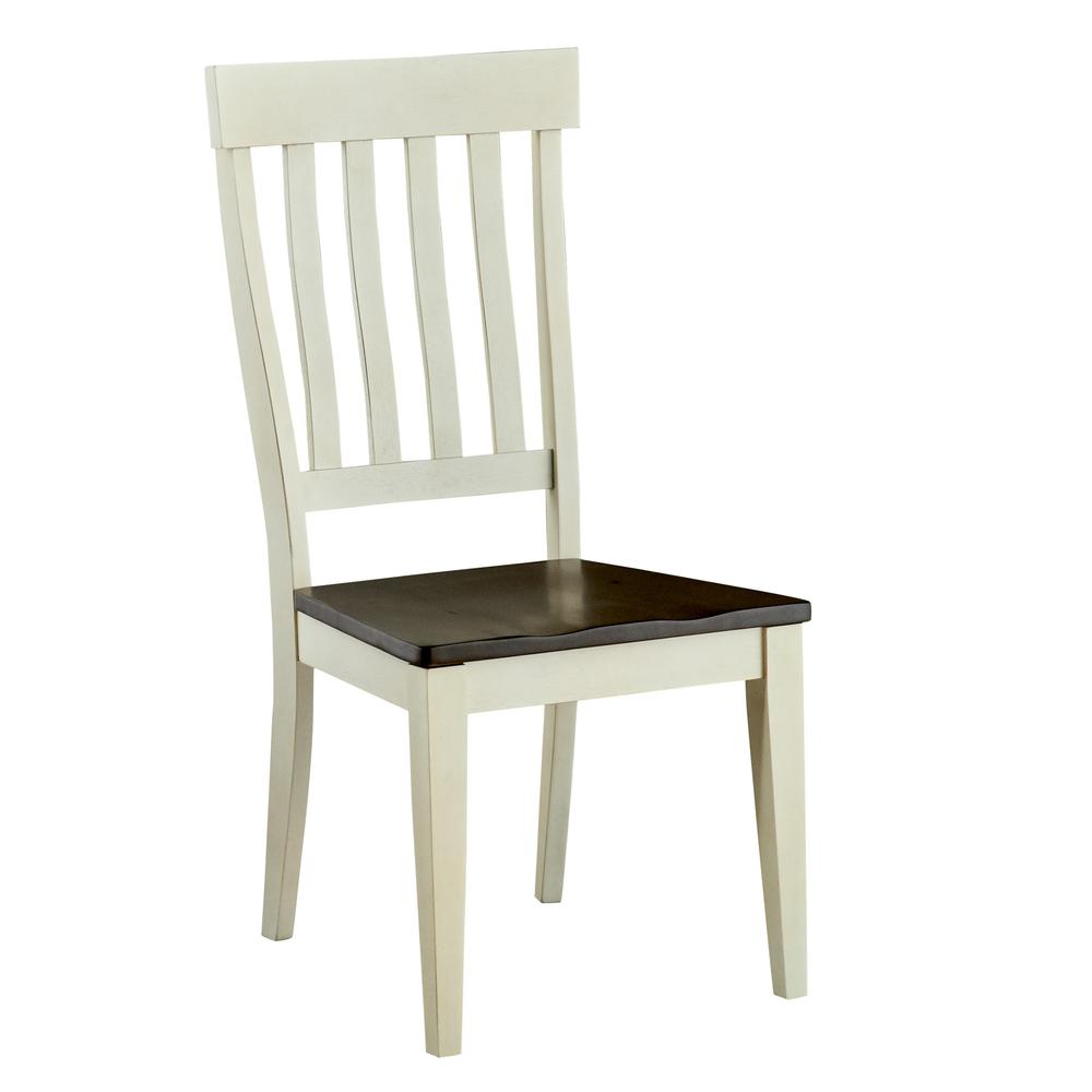 Transitional Two-Tone Slatback Side Chair (Set of 2), Belen Kox. Picture 1