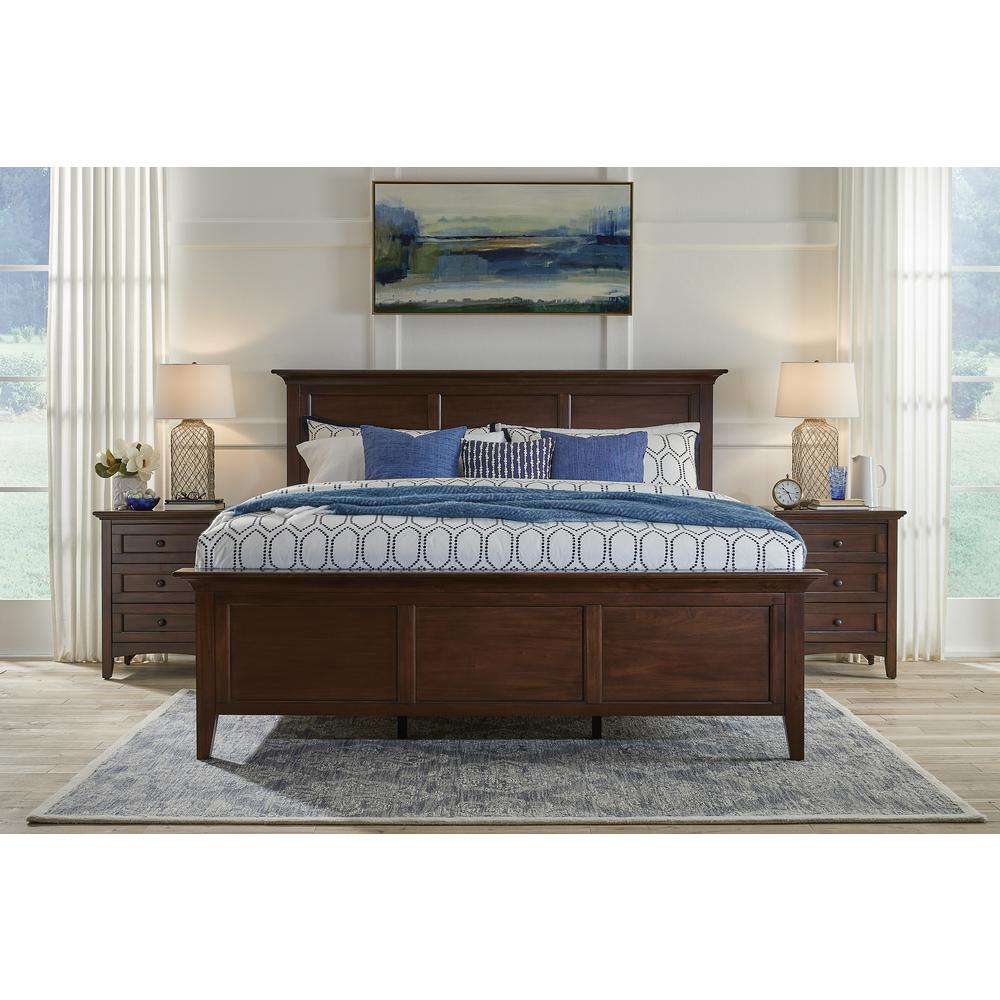 Westlake Queen Mansion Bed, Cherry Brown Finish. Picture 1