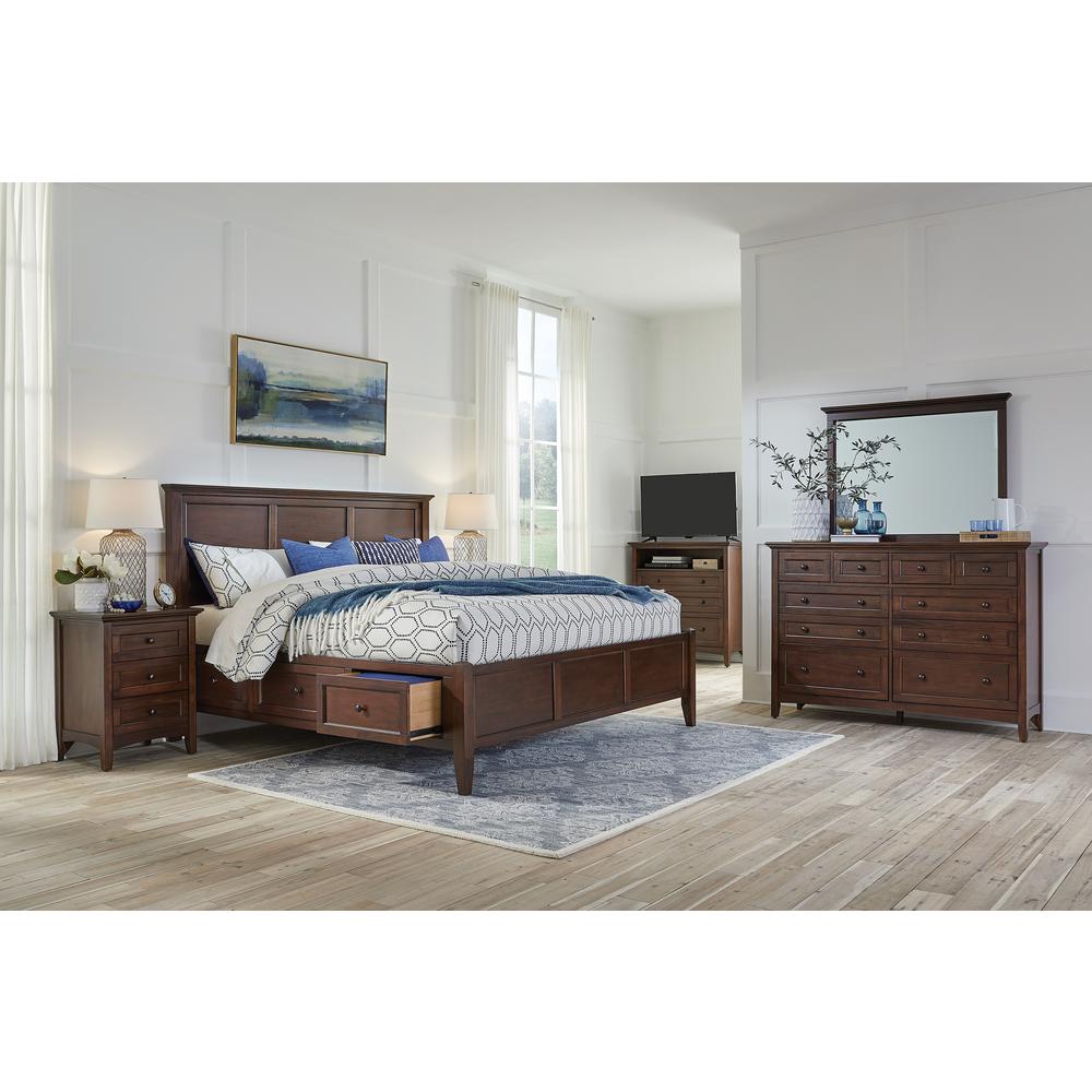 Westlake King Storage Bed, Cherry Brown Finish. Picture 4