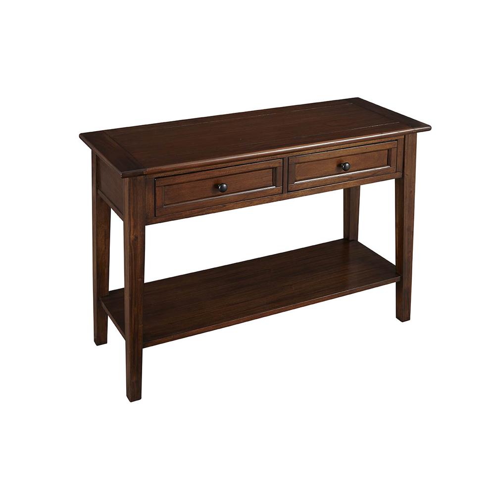 Cherry Brown 2-Drawer Sofa Table with Shelf, Belen Kox. Picture 1
