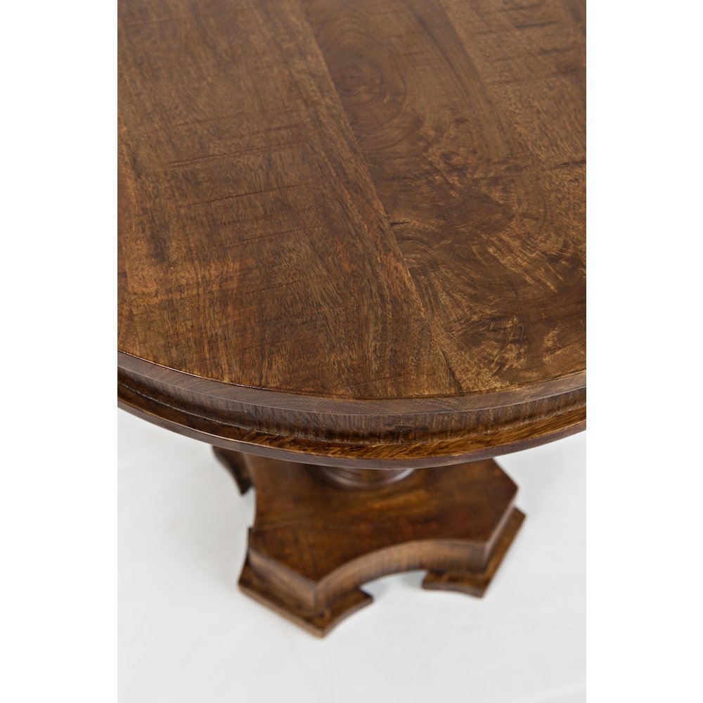 Global Archive Hand Carved Solid Mango Wood Pedestal Table. Picture 7