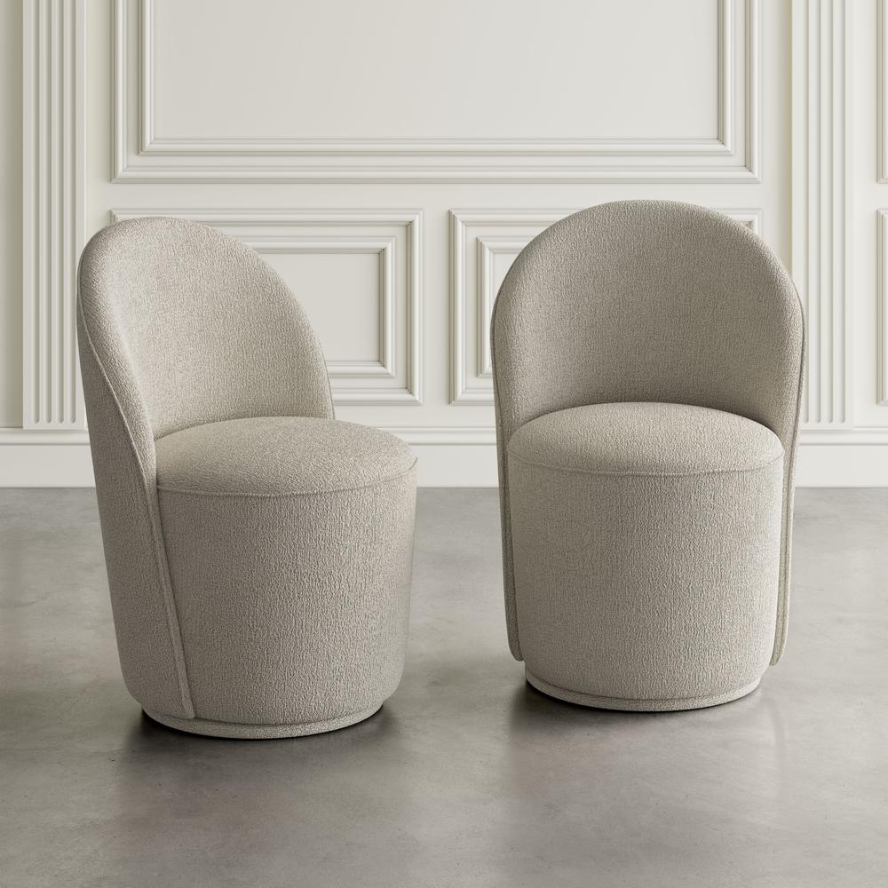 Mid-Century Modern Upholstered Swivel Dining Chair (Set of 2). Picture 9