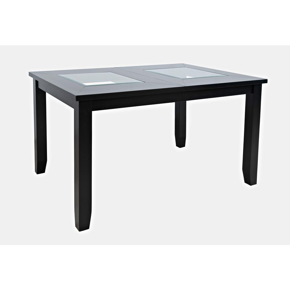 Contemporary 66" Extension Glass Inlay Dining Table. Picture 2