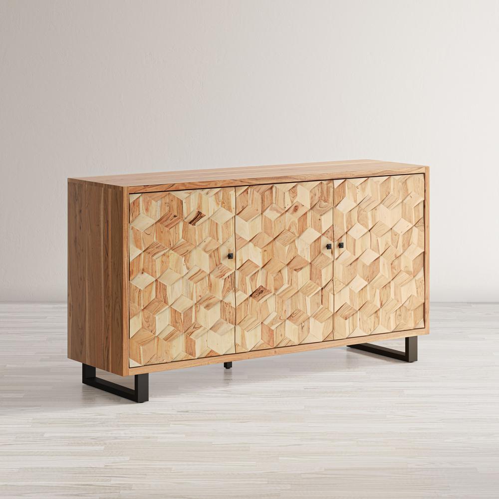 Modern Abstract Cube Style Accent Cabinet. Picture 3