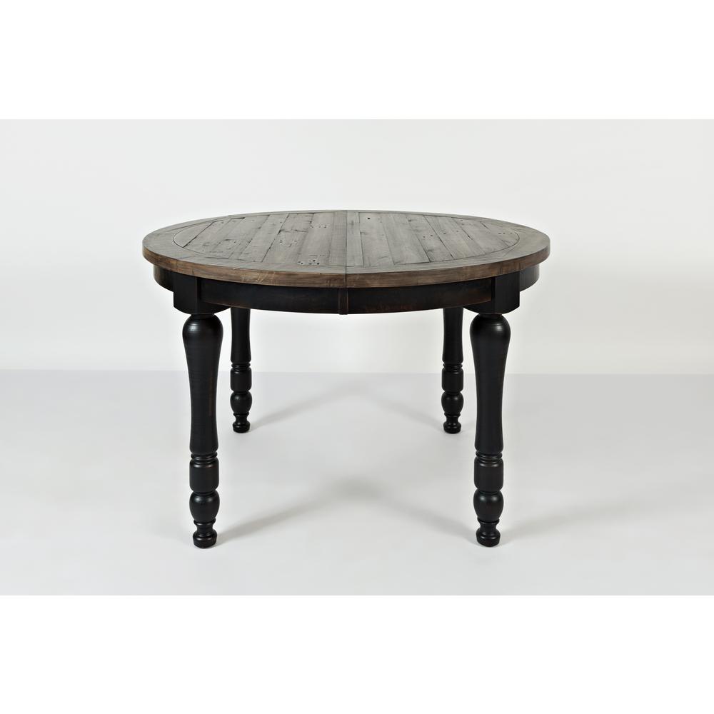 Round to Oval Dining Table - Vintage Black. Picture 1