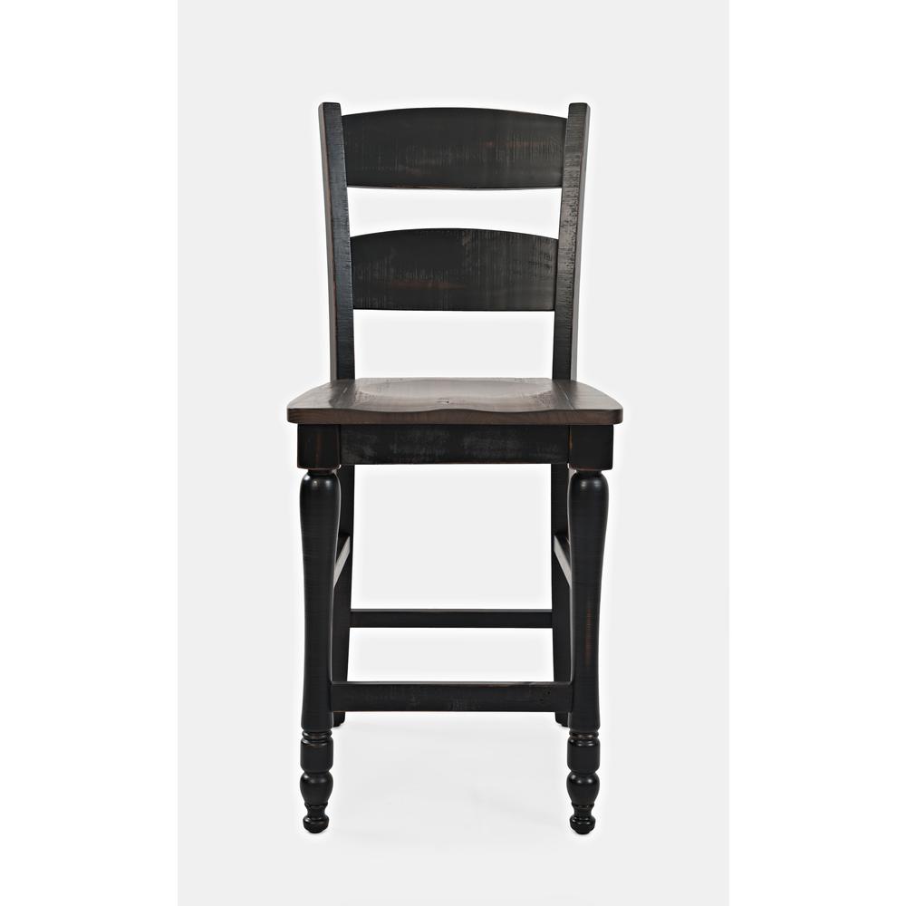 Madison County Ladderback Counter Stool - Vintage Black, Set of 2. Picture 1