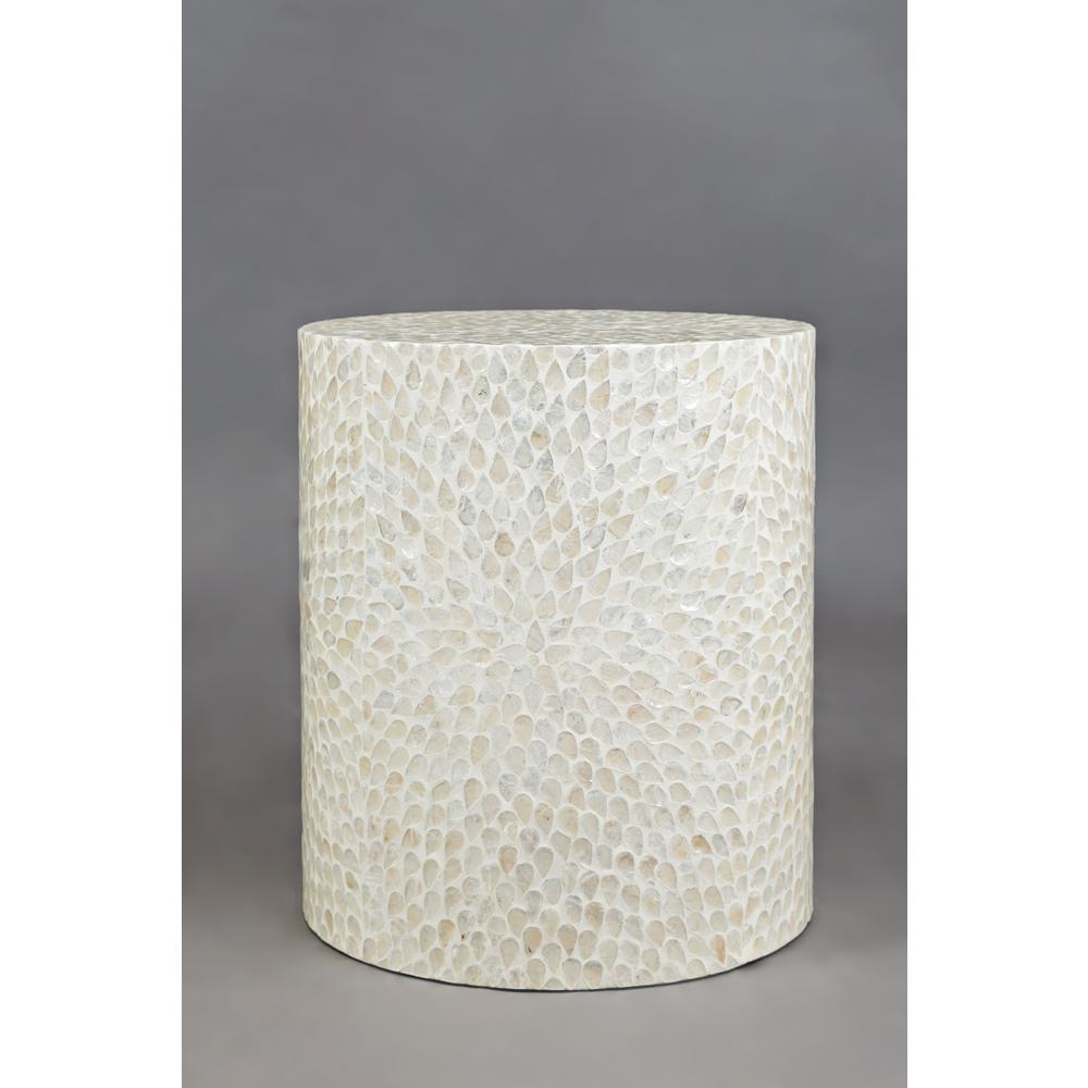Round Capiz Accent Table - Natural. Picture 4
