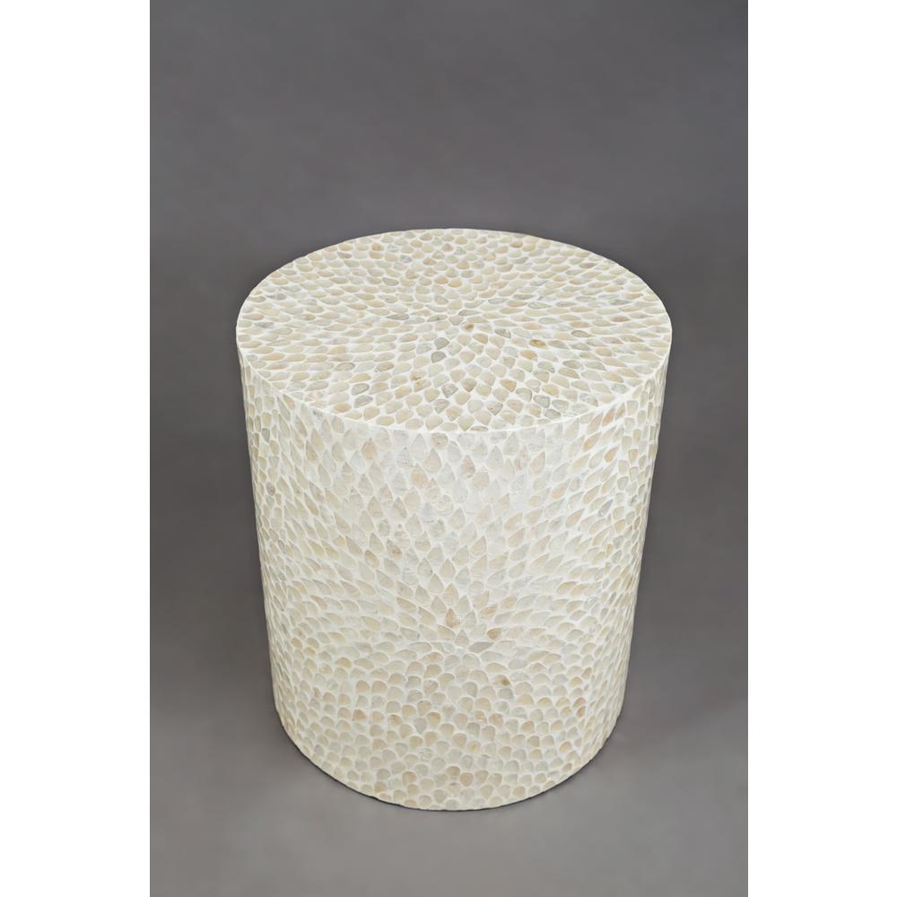 Round Capiz Accent Table - Natural. Picture 5
