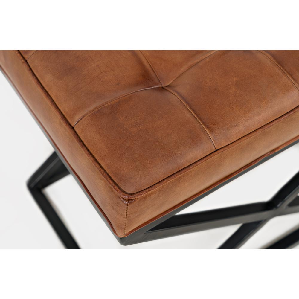 Genuine Leather Ottoman Saddle brown. Picture 2
