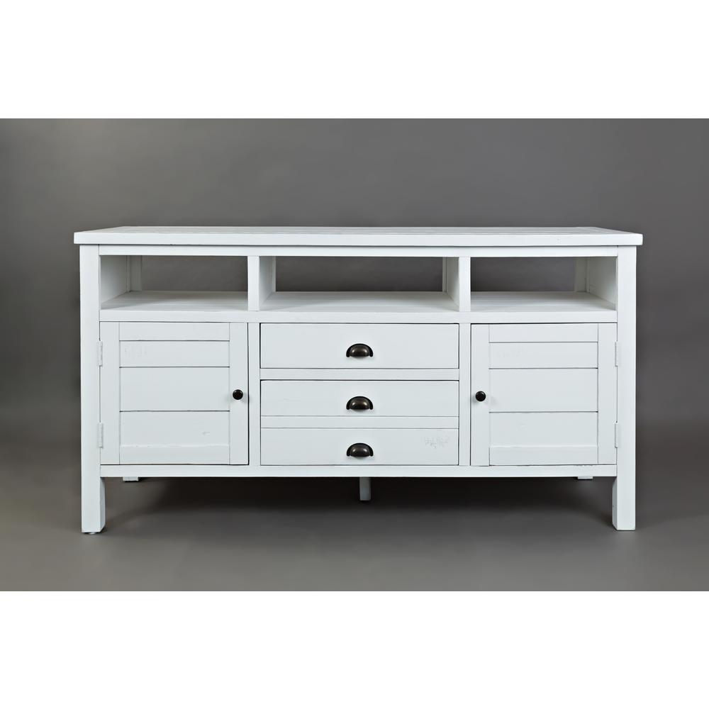 60" Media Console - Weathered White. Picture 5