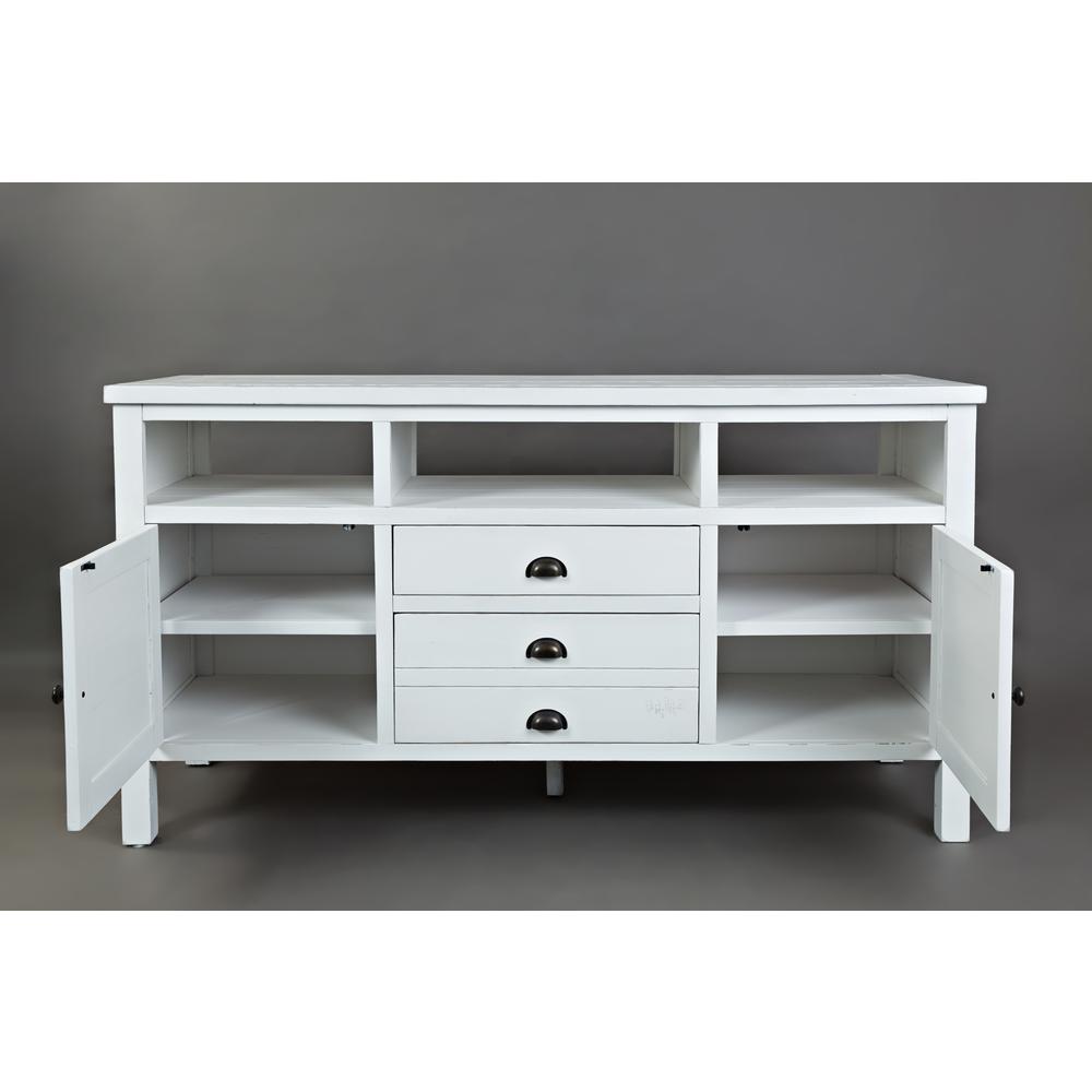 60" Media Console - Weathered White. Picture 8
