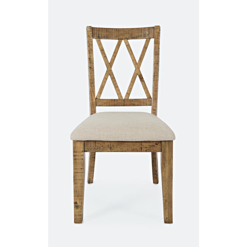 Dining Chair (Set of 2) Naturally Distressed Telluride, Cream Fabric. Picture 2