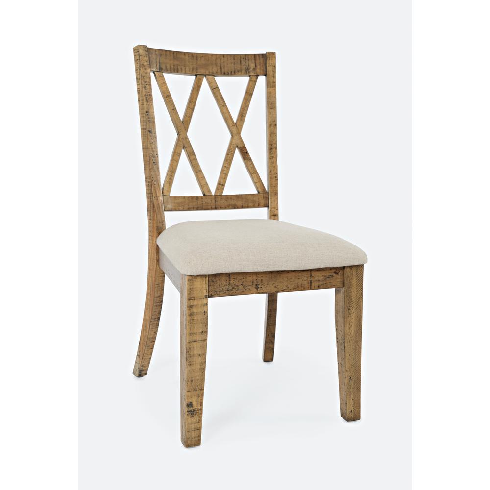 Dining Chair (Set of 2) Naturally Distressed Telluride, Cream Fabric. Picture 3