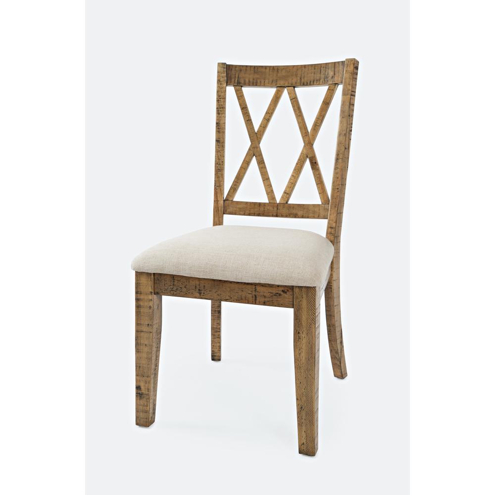 Dining Chair (Set of 2) Naturally Distressed Telluride, Cream Fabric. Picture 4