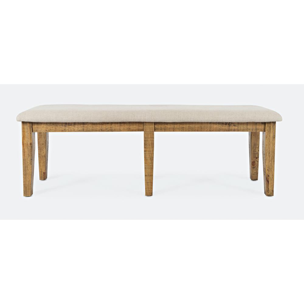 Dining Bench Naturally Distressed Telluride, Cream Fabric. Picture 1