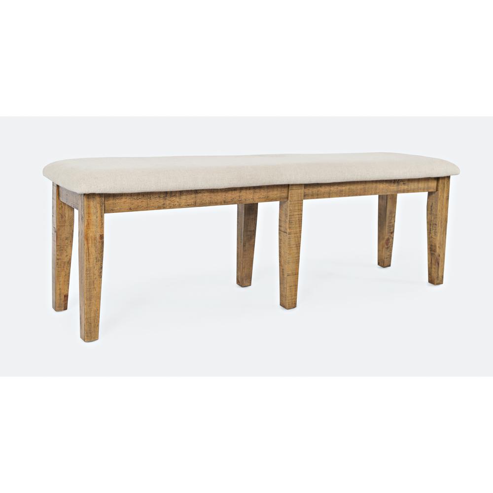 Dining Bench Naturally Distressed Telluride, Cream Fabric. Picture 2