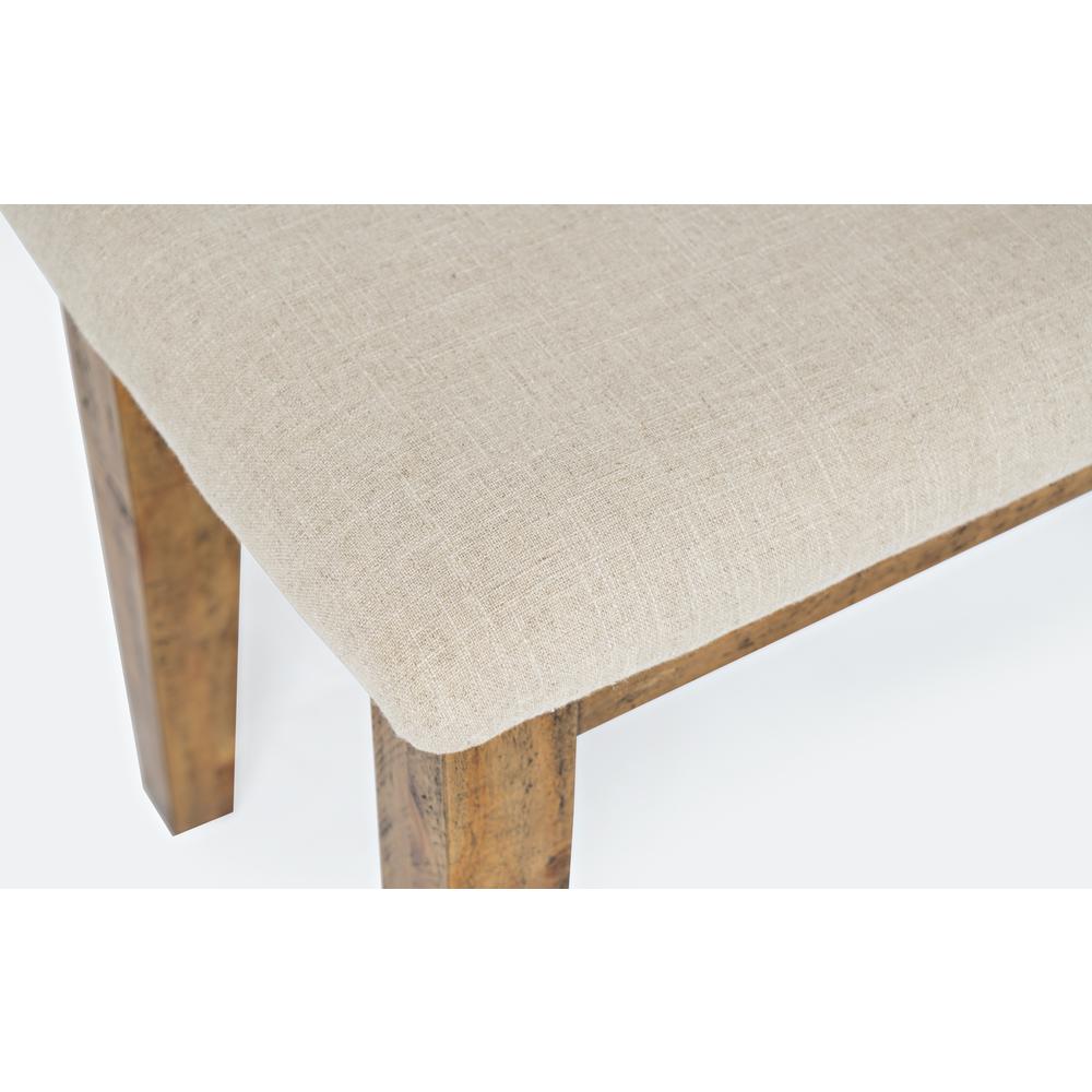 Dining Bench Naturally Distressed Telluride, Cream Fabric. Picture 4