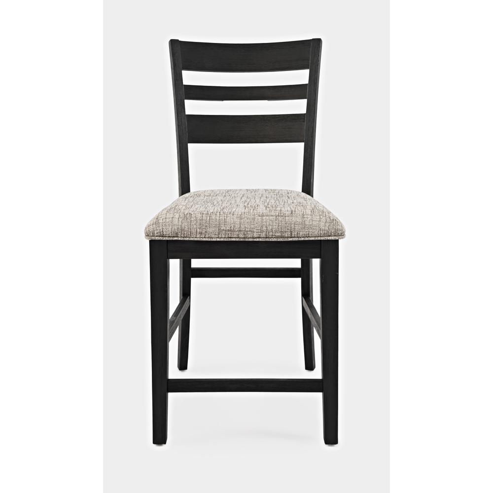 Ladderback Counter Stool - Dark Charcoal, Set of Two. Picture 8