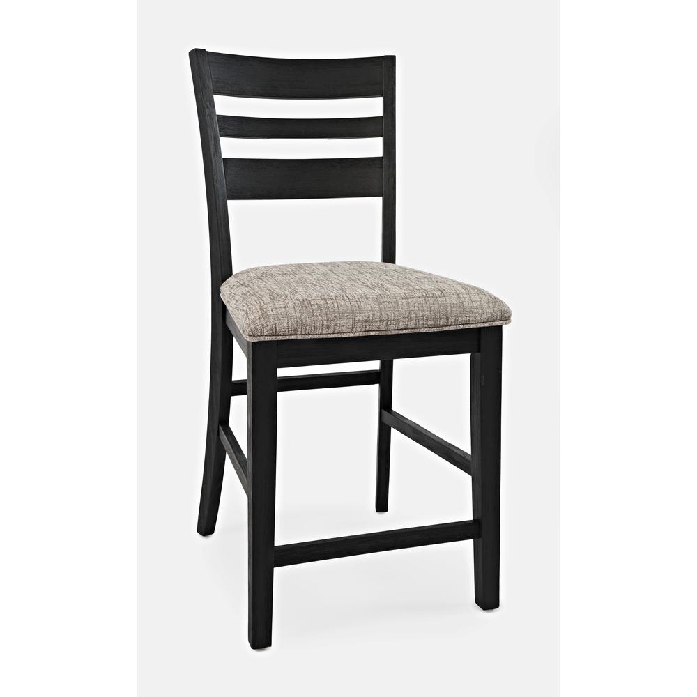 Ladderback Counter Stool - Dark Charcoal, Set of Two. Picture 10
